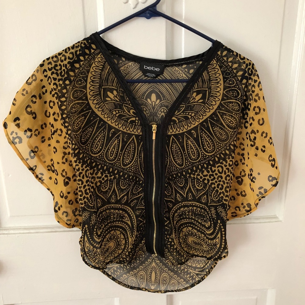 Bebe Sheer Poncho Top